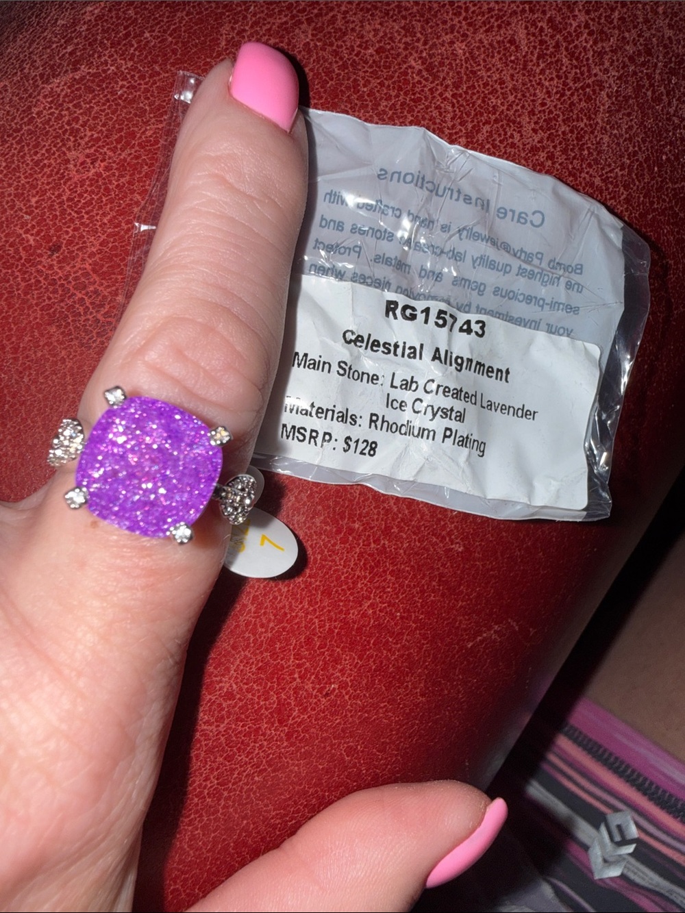 Celestial Alignment Lavender Ice Crystal Ring - Purple Stone
